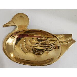 Vintage Rubel & Co. Duck Brass Trinket Dish
